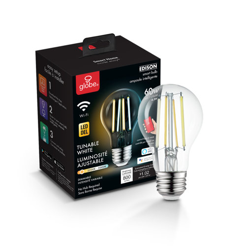Globe Electric Company 8.5 Watt (60 Watt Equivalent), A19 LED Smart